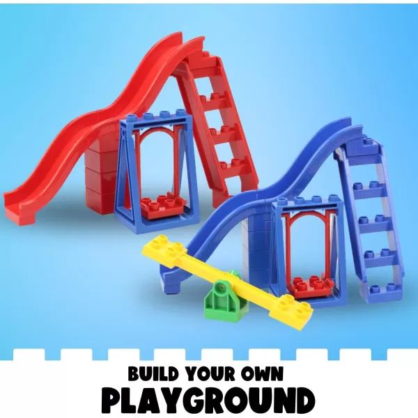 imageLiberty Imports 24 PCS Big Building Blocks Playground Accessories Set Early STEM Learning Creative Building Toy Bricks for Toddlers Kids  Compatible with Duplo