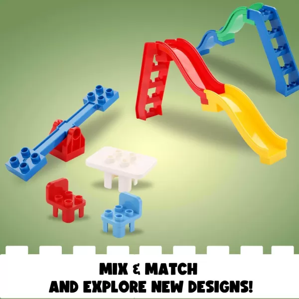 imageLiberty Imports 24 PCS Big Building Blocks Playground Accessories Set Early STEM Learning Creative Building Toy Bricks for Toddlers Kids  Compatible with Duplo