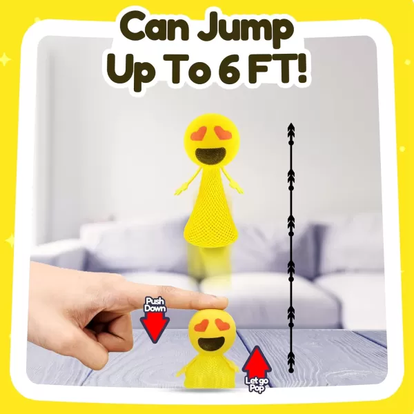 imageLiberty Imports 24 PCS Jumping Emoticon Popper Spring Launchers LED Light Up Toy Bouncy Party Favors Supplies and Goodie Bag Fillers for Kids Toddlers Classic EditionClassic Edition