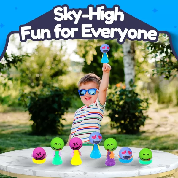 imageLiberty Imports 24 PCS Jumping Emoticon Popper Spring Launchers LED Light Up Toy Bouncy Party Favors Supplies and Goodie Bag Fillers for Kids Toddlers Classic EditionLight Up Edition