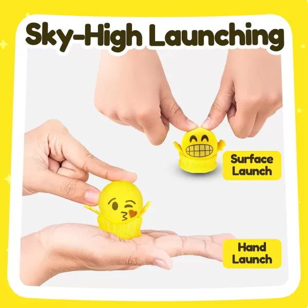 imageLiberty Imports 24 PCS Jumping Emoticon Popper Spring Launchers LED Light Up Toy Bouncy Party Favors Supplies and Goodie Bag Fillers for Kids Toddlers Classic EditionClassic Edition