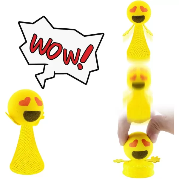 imageLiberty Imports 24 PCS Jumping Emoticon Popper Spring Launchers LED Light Up Toy Bouncy Party Favors Supplies and Goodie Bag Fillers for Kids Toddlers Classic EditionClassic Edition
