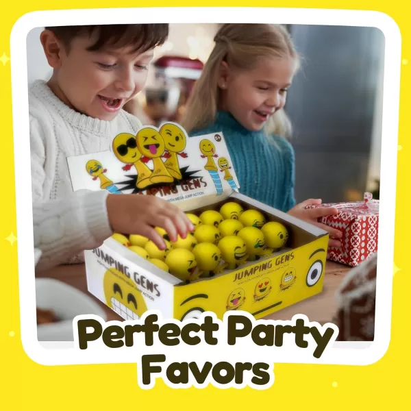 imageLiberty Imports 24 PCS Jumping Emoticon Popper Spring Launchers LED Light Up Toy Bouncy Party Favors Supplies and Goodie Bag Fillers for Kids Toddlers Classic EditionClassic Edition