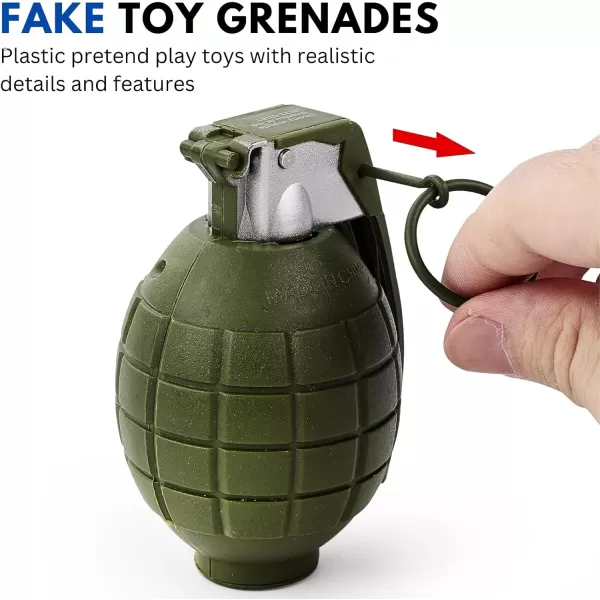 imageLiberty Imports 4 Pack Kids Toy Military Army Pretend Play Plastic Hand Grenades with Realistic Sound Effects