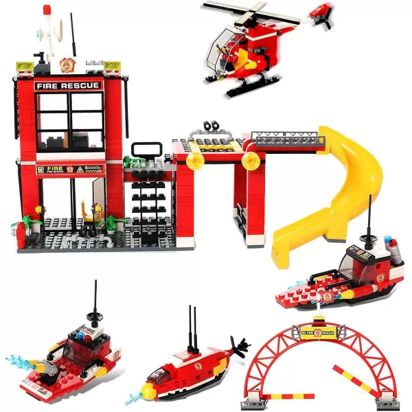 imageLiberty Imports 736 Pieces City Police Station ampamp Car Building Blocks Set with 3 Police Cars Toy Cop Patrol Car Prison Car Construction Toy Building Bricks Kit Gift for Boys Girls 612Fire Rescue