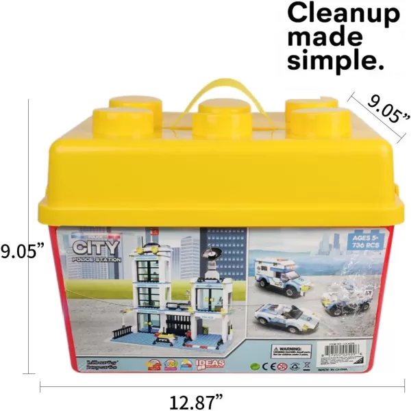 imageLiberty Imports 736 Pieces City Police Station ampamp Car Building Blocks Set with 3 Police Cars Toy Cop Patrol Car Prison Car Construction Toy Building Bricks Kit Gift for Boys Girls 612Police Station
