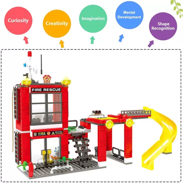 imageLiberty Imports 736 Pieces City Police Station ampamp Car Building Blocks Set with 3 Police Cars Toy Cop Patrol Car Prison Car Construction Toy Building Bricks Kit Gift for Boys Girls 612Fire Rescue