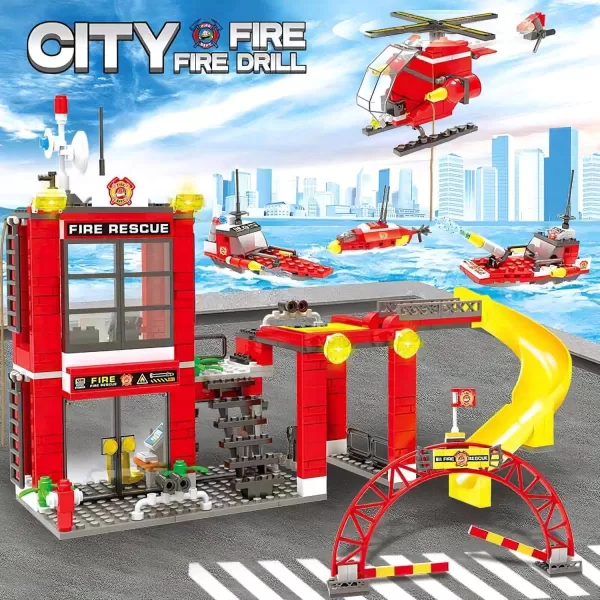 imageLiberty Imports 736 Pieces City Police Station ampamp Car Building Blocks Set with 3 Police Cars Toy Cop Patrol Car Prison Car Construction Toy Building Bricks Kit Gift for Boys Girls 612Fire Rescue