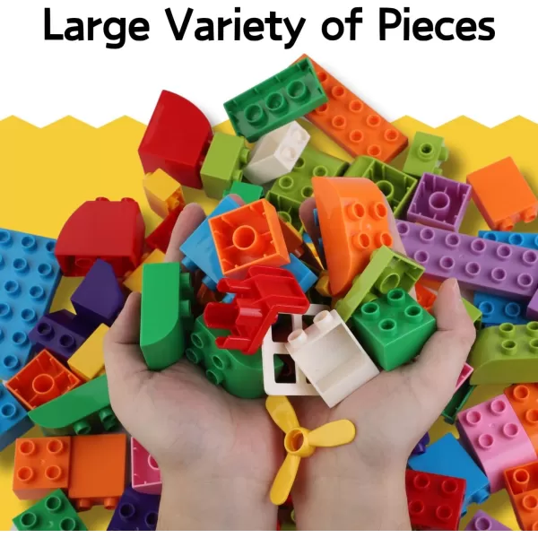 imageLiberty Imports Big Building Blocks 166 Pieces with Storage Organizer Box Large Bricks Set Educational Learning Classic Construction Toy Set for Toddlers Kids  Compatible with Duplo