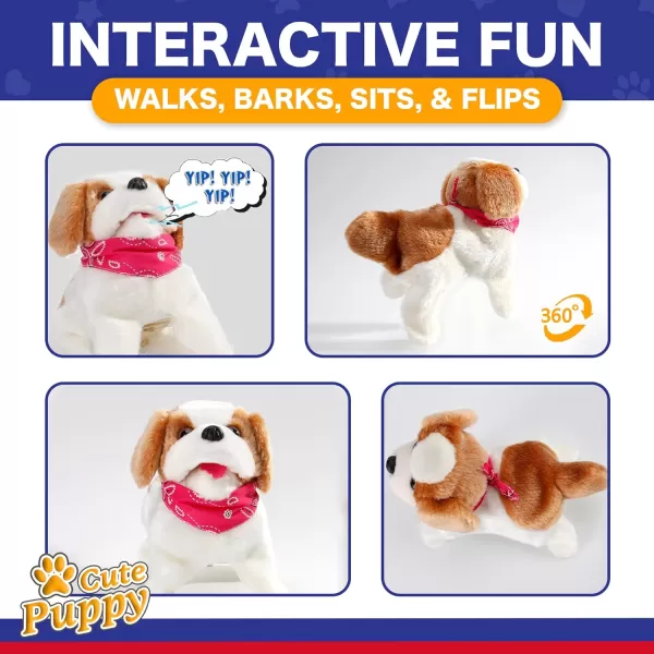 imageLiberty Imports Flip Over Puppy  Battery Operated Mechanical Jumping Little Pet Dog  Flipping Toy That Somersaults Walks Sits Barks for Toddlers ampamp Kids