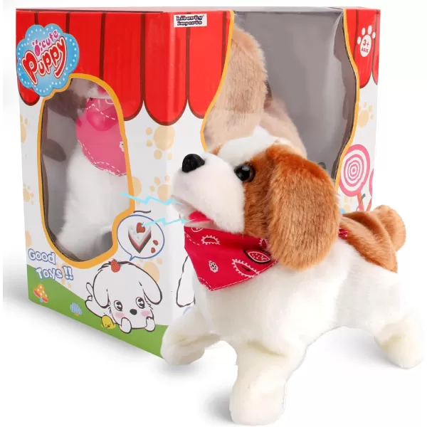 imageLiberty Imports Flip Over Puppy  Battery Operated Mechanical Jumping Little Pet Dog  Flipping Toy That Somersaults Walks Sits Barks for Toddlers ampamp Kids
