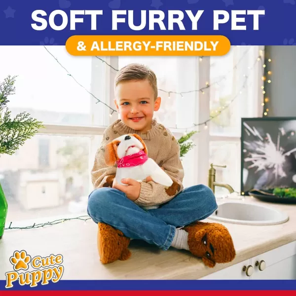 imageLiberty Imports Flip Over Puppy  Battery Operated Mechanical Jumping Little Pet Dog  Flipping Toy That Somersaults Walks Sits Barks for Toddlers ampamp Kids