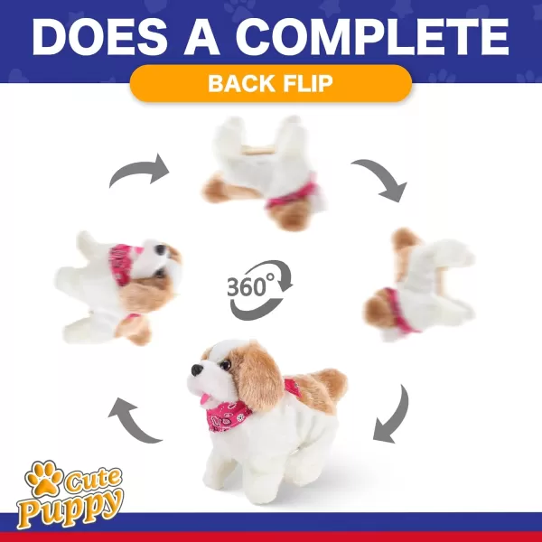 imageLiberty Imports Flip Over Puppy  Battery Operated Mechanical Jumping Little Pet Dog  Flipping Toy That Somersaults Walks Sits Barks for Toddlers ampamp Kids