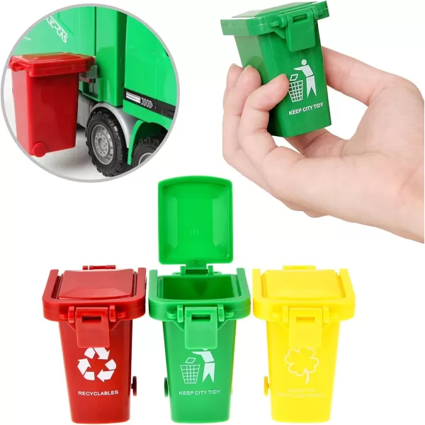 imageLiberty Imports Kids 14quot Garbage Truck Toy Large Friction Powered Sanitation Waste Management Truck Play Vehicle with Side Loading and Back Dump