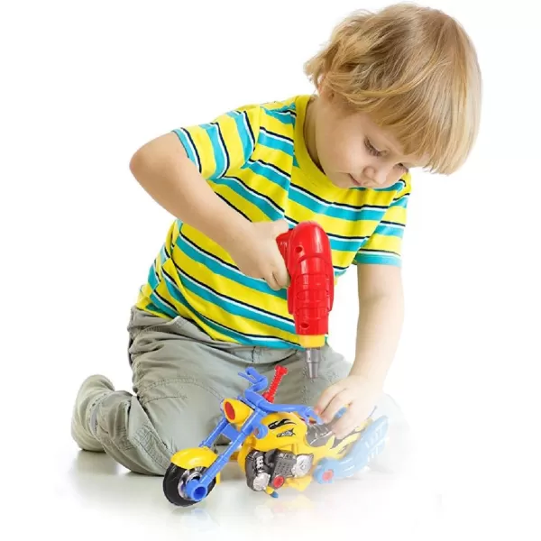 imageLiberty Imports Kids Take Apart Toys  Build Your Own Toy Motorcycle Vehicle Construction Playset  Realistic Sounds and Lights with Tools and Electric Power Drill