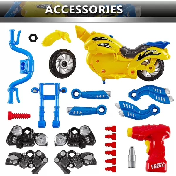 imageLiberty Imports Kids Take Apart Toys  Build Your Own Toy Motorcycle Vehicle Construction Playset  Realistic Sounds and Lights with Tools and Electric Power Drill