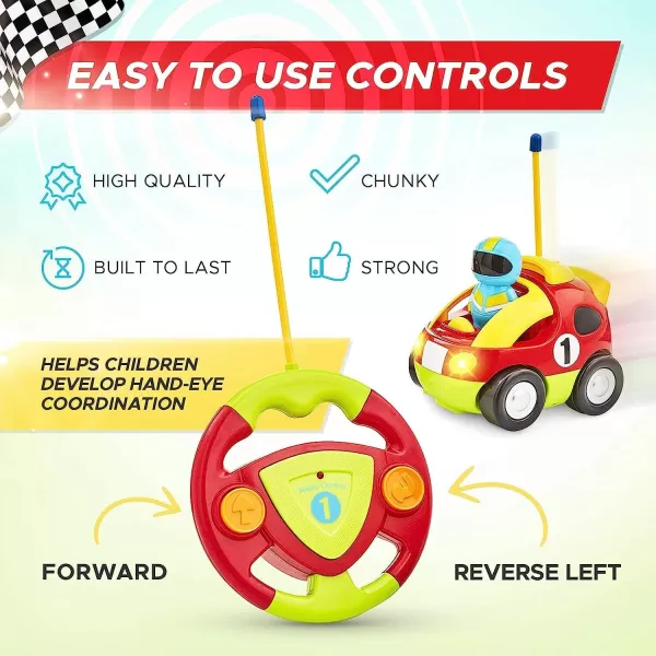 imageLiberty Imports My First Cartoon RC Race Car Radio Remote Control Toy for Baby Toddlers Children