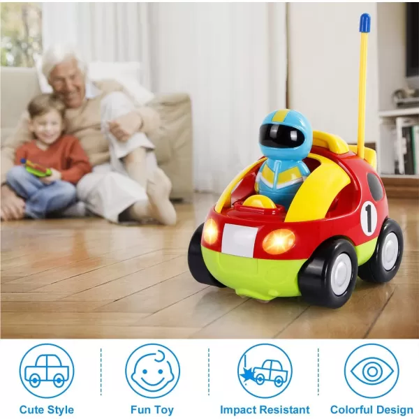 imageLiberty Imports My First Cartoon RC Race Car Radio Remote Control Toy for Baby Toddlers Children