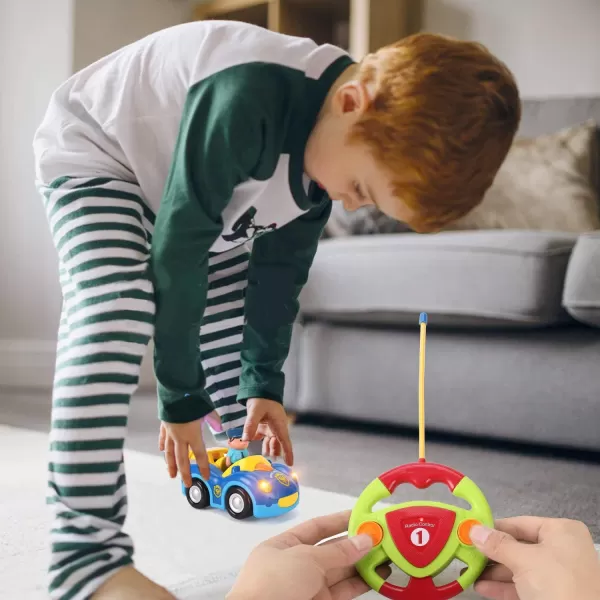 imageLiberty Imports My First Cartoon RC Remote Control Cars for Toddlers Ages 13 Radio Control Toy for Baby Kids 18 Months 2 Pack