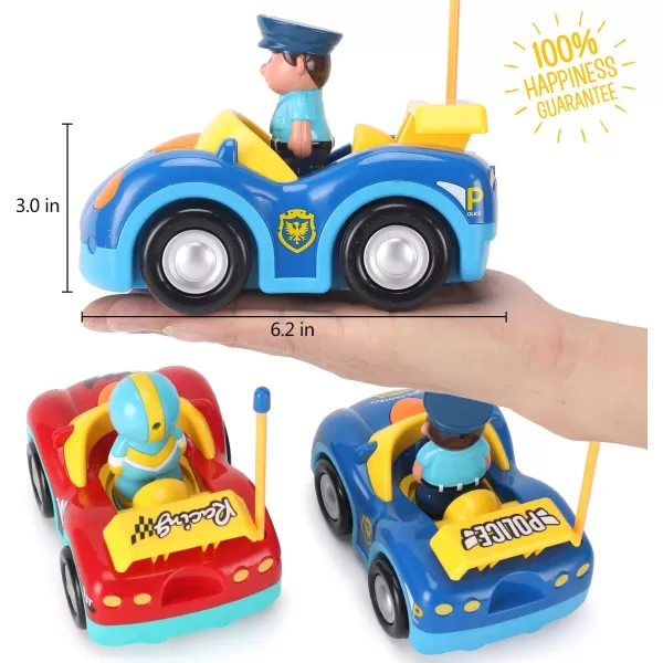 imageLiberty Imports My First Cartoon RC Remote Control Cars for Toddlers Ages 13 Radio Control Toy for Baby Kids 18 Months 2 Pack