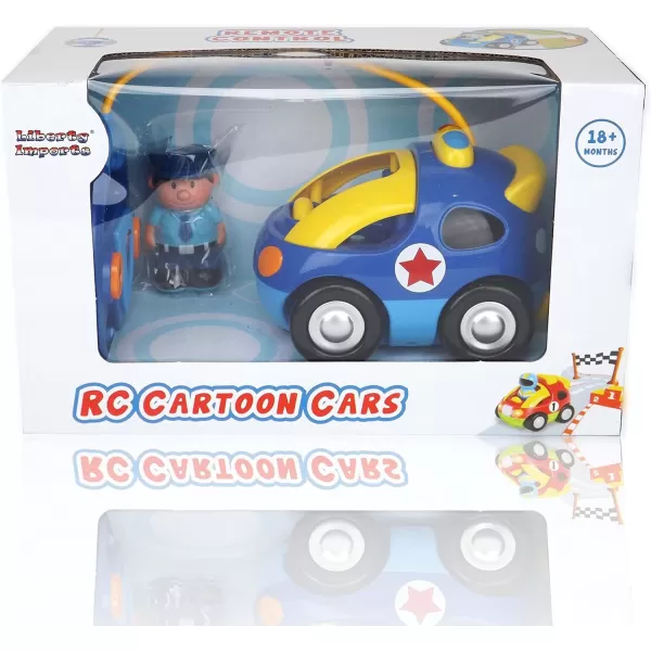 imageLiberty Imports My First Cartoon RC Remote Control Cars for Toddlers Ages 13 Radio Control Toy for Baby Kids 18 Months Police Car