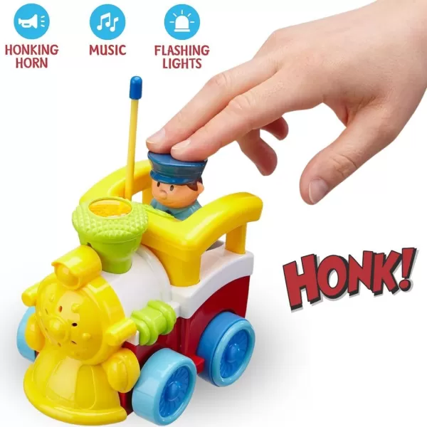 imageLiberty Imports My First Cartoon RC Remote Control Cars for Toddlers Ages 13 Radio Control Toy for Baby Kids 18 Months Train