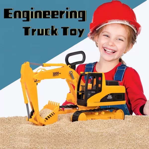imageLiberty Imports Oversized Construction Excavator Kids Toy Play Truck Large Digger Vehicle for Boys with Realistic Movable Claw Tracks 122 Scale Model