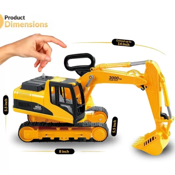 imageLiberty Imports Oversized Construction Excavator Kids Toy Play Truck Large Digger Vehicle for Boys with Realistic Movable Claw Tracks 122 Scale Model