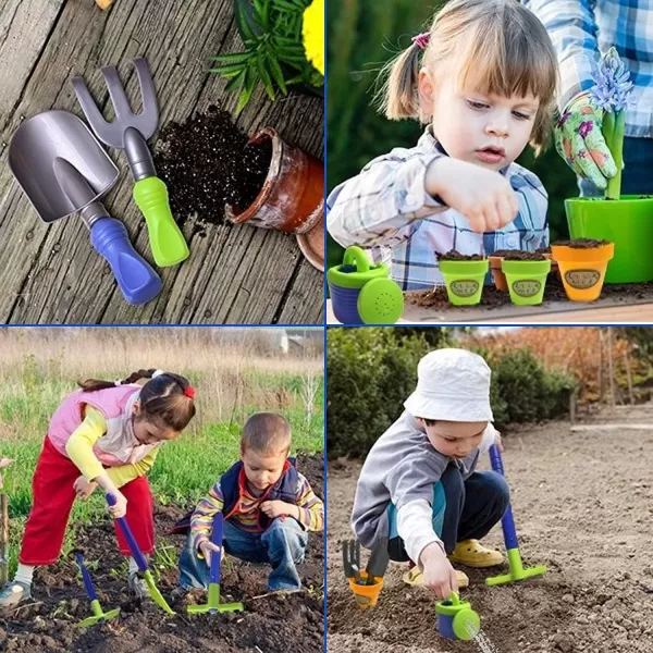 imageLiberty Imports Pull Along Garden Wagon and Gardening Tools Toy Play Set for Toddlers Kids with Outdoor Tools Plant Pots Accessories