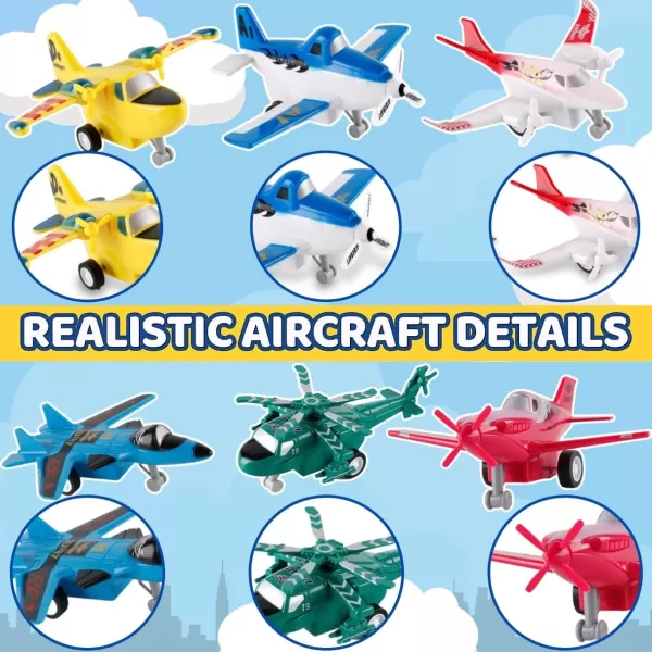 imageLiberty Imports Pull Back Airplanes Toys Vehicle Playset Variety Pack of Helicopters Stealth Bombers Fighter Jets Aircraft Planes for Kids Toddlers Party Favors 12 Pack12 Pack