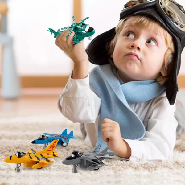 imageLiberty Imports Pull Back Airplanes Toys Vehicle Playset Variety Pack of Helicopters Stealth Bombers Fighter Jets Aircraft Planes for Kids Toddlers Party Favors 12 Pack12 Pack