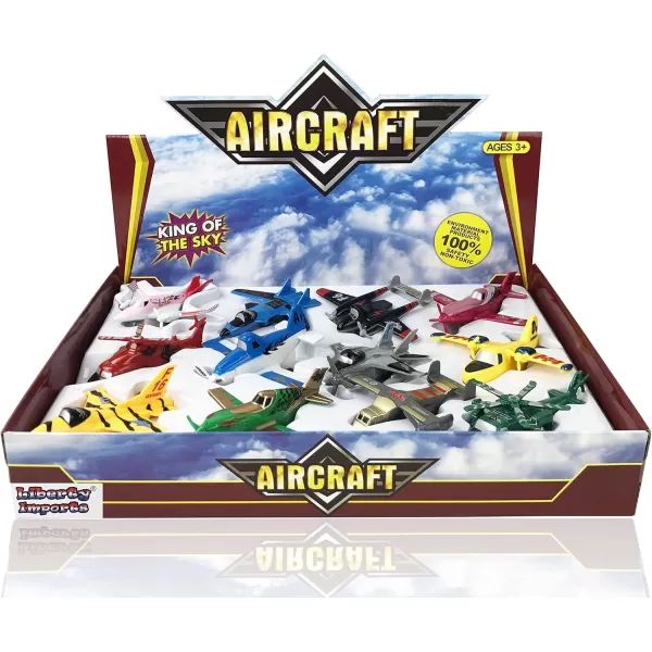 imageLiberty Imports Pull Back Airplanes Toys Vehicle Playset Variety Pack of Helicopters Stealth Bombers Fighter Jets Aircraft Planes for Kids Toddlers Party Favors 12 Pack12 Pack