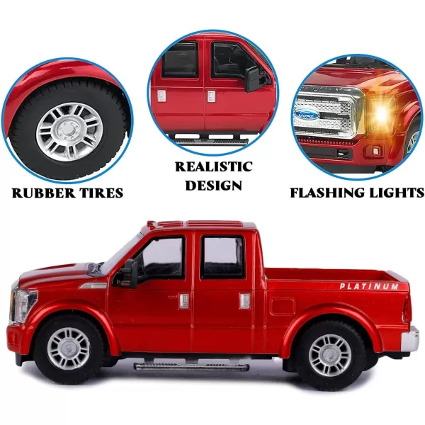imageLiberty Imports RC Ford F350 Super Duty Toy Pickup Truck Officially Licensed Full Function RC Radio Remote Control Car Genuine 128 Scale Vehicle RedRed