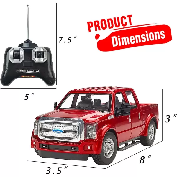imageLiberty Imports RC Ford F350 Super Duty Toy Pickup Truck Officially Licensed Full Function RC Radio Remote Control Car Genuine 128 Scale Vehicle RedRed