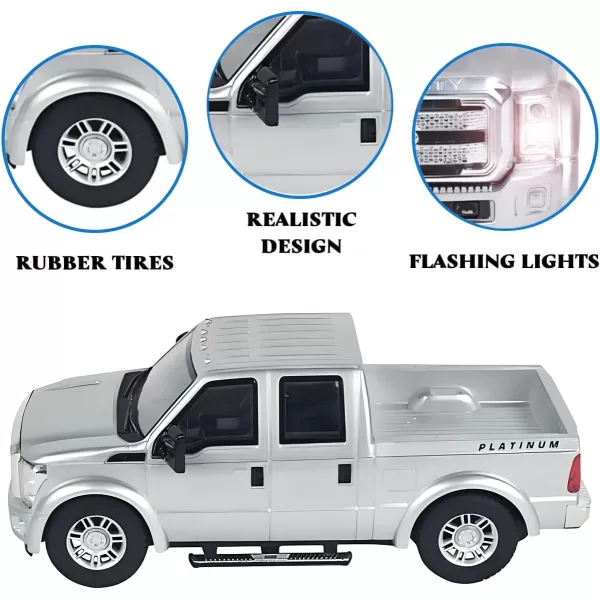 imageLiberty Imports RC Ford F350 Super Duty Toy Pickup Truck Officially Licensed Full Function RC Radio Remote Control Car Genuine 128 Scale Vehicle RedSilver