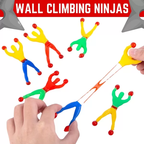 imageLiberty Imports Sticky Wall Climbing Ninjas with DIY Costume Stickers Stretchy Climbers Window Crawlers Party Favor Tricky Novelty Toys Climbing Rolling Men for Kids Pack of 24Climbing Men