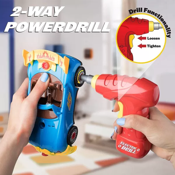 imageLiberty Imports Take Apart Racing Car Toys  Build Your Own Assembly Vehicle with 30 Piece Constructions Set and Working Electric Drill  Engine Sounds ampamp Lights