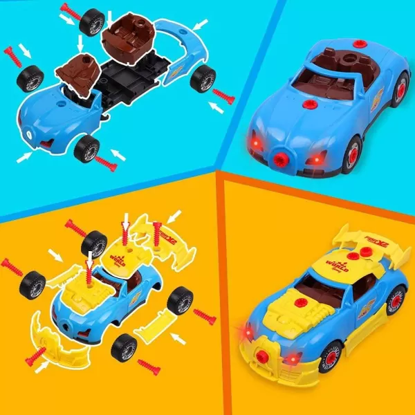 imageLiberty Imports Take Apart Racing Car Toys  Build Your Own Assembly Vehicle with 30 Piece Constructions Set and Working Electric Drill  Engine Sounds ampamp Lights