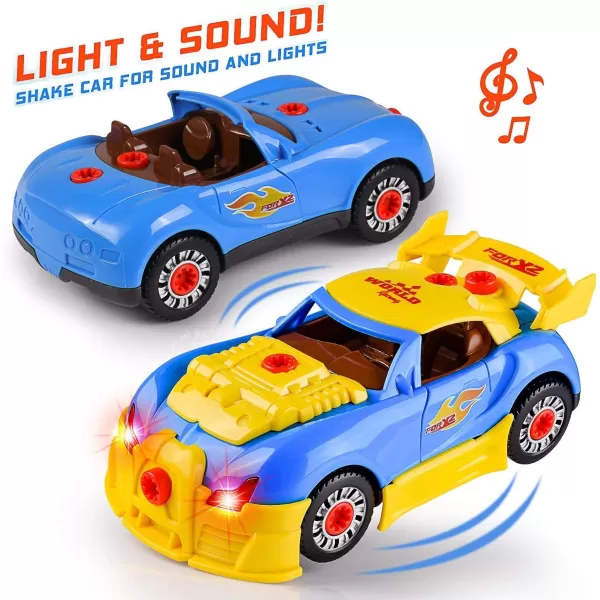 imageLiberty Imports Take Apart Racing Car Toys  Build Your Own Assembly Vehicle with 30 Piece Constructions Set and Working Electric Drill  Engine Sounds ampamp Lights
