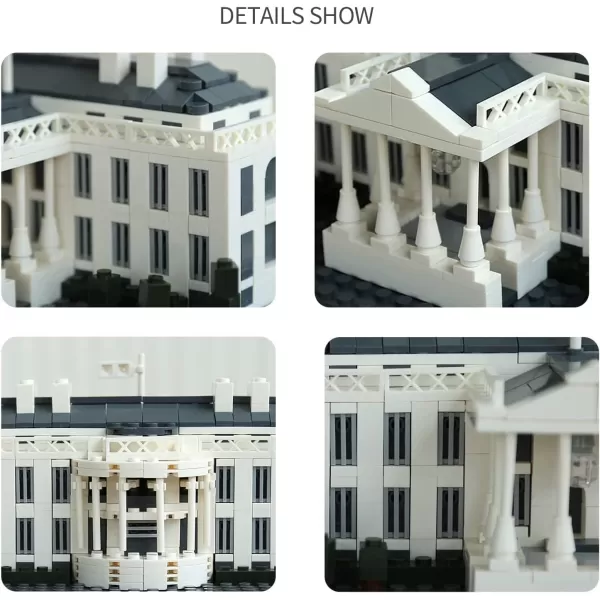 imageLiberty Imports White House Building Blocks Set 770 Pieces Washington DC White House Famous Landmark Series  Architecture Bricks Toy Model for Kids and Adults