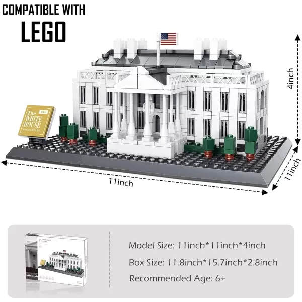 imageLiberty Imports White House Building Blocks Set 770 Pieces Washington DC White House Famous Landmark Series  Architecture Bricks Toy Model for Kids and Adults