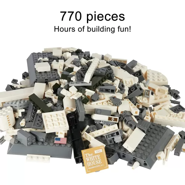 imageLiberty Imports White House Building Blocks Set 770 Pieces Washington DC White House Famous Landmark Series  Architecture Bricks Toy Model for Kids and Adults