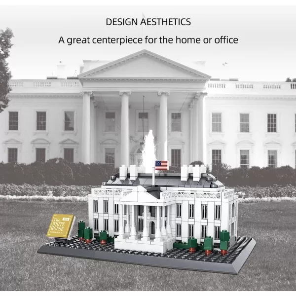 imageLiberty Imports White House Building Blocks Set 770 Pieces Washington DC White House Famous Landmark Series  Architecture Bricks Toy Model for Kids and Adults