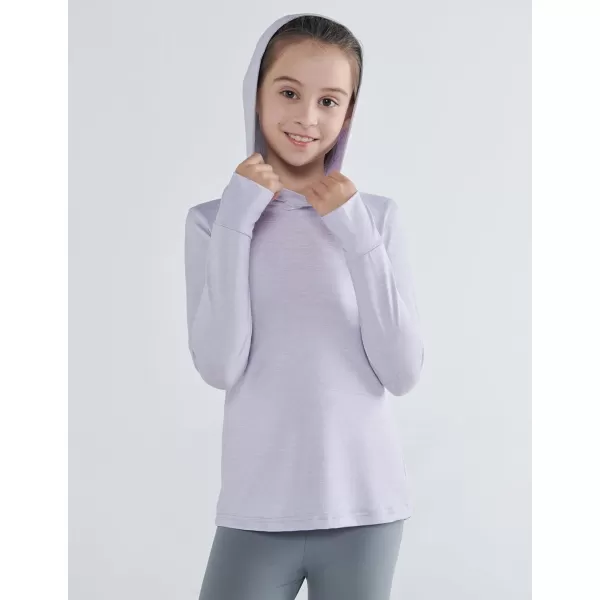 imageLiberty Pro 3 Pack Athletic Girls Long Sleeve Shirts with Thumb Holes Workout Hoodies for Kids Hooded Shirt Pullover TopsHeavenly PinkLavender BlueAncient Water