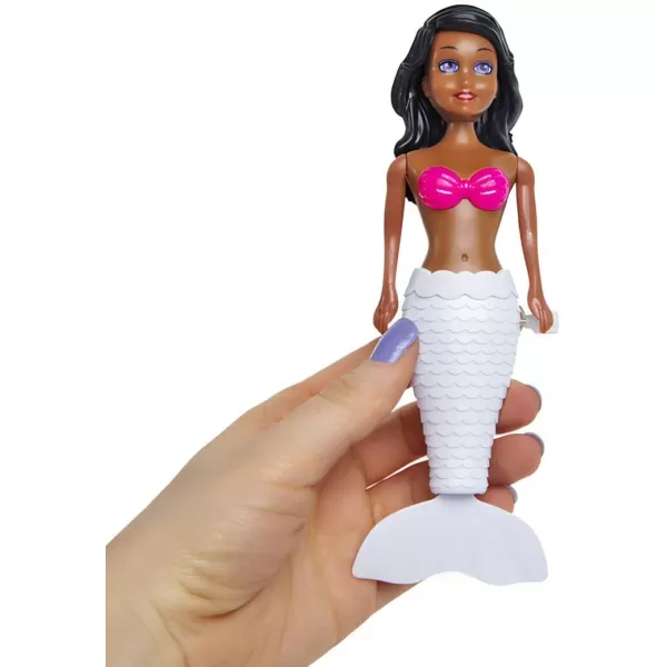 imageMermaid Bath Toys for Toddlers Kids Girls  Princess Wind Up Tail Flap Floating Water Bathtub Toys Swimming Pool Bathing Time Fun 6 Pack6 Pack