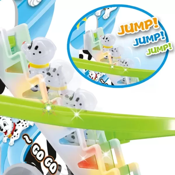 imageMusical Penguin Orbit Chasing Race Track Game Set  Playful Roller Coaster Playset with LED Flashing Lights and Music OnOff Button for Toddlers and KidsDog