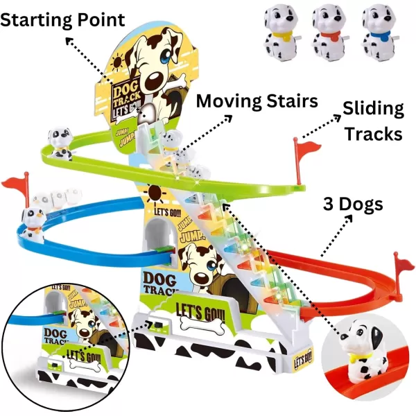 imageMusical Penguin Orbit Chasing Race Track Game Set  Playful Roller Coaster Playset with LED Flashing Lights and Music OnOff Button for Toddlers and KidsDog