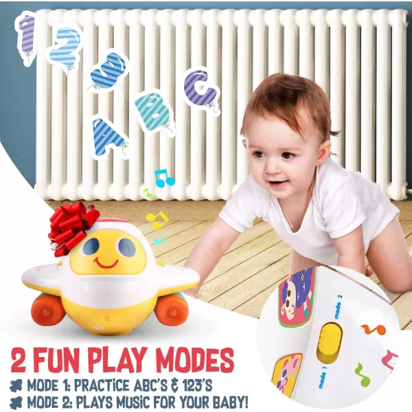 imageMy First Airplane Toy for Toddlers and Babies Early Educational Musical Plane for Learning Letters Numbers and Colors  Lights Up Sings and Moves Around