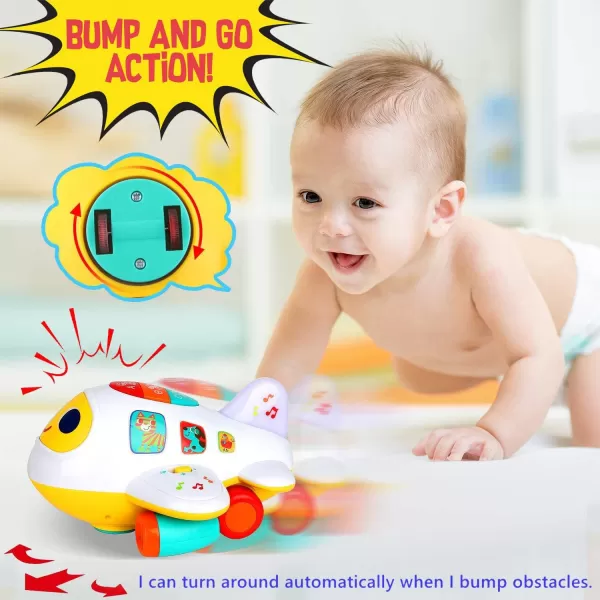 imageMy First Airplane Toy for Toddlers and Babies Early Educational Musical Plane for Learning Letters Numbers and Colors  Lights Up Sings and Moves Around