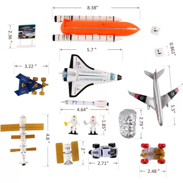 imageSpace Shuttle Exploration Toy Playset  Kids Aerospace Space Station with Diecast Alloy Spaceshuttle Fuel Tank Rocket Rovers Airplane Vehicles Satellites Astronaut Figures ampamp Accessories